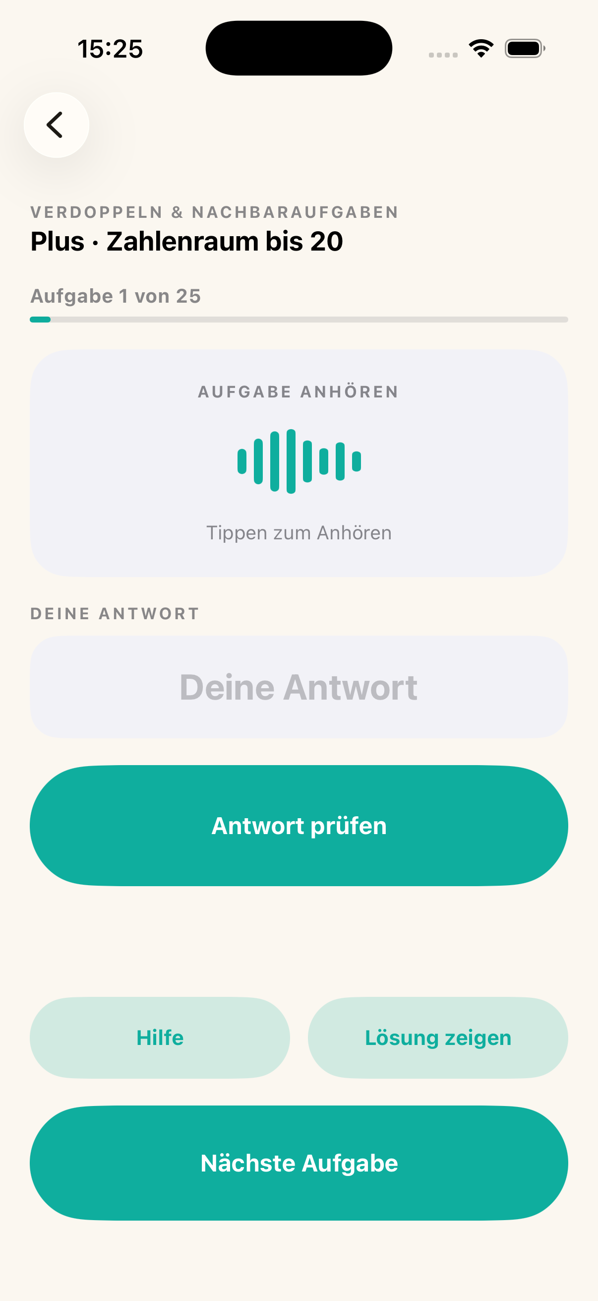 Übungsaufgabe — Plus-Aufgabe in der App