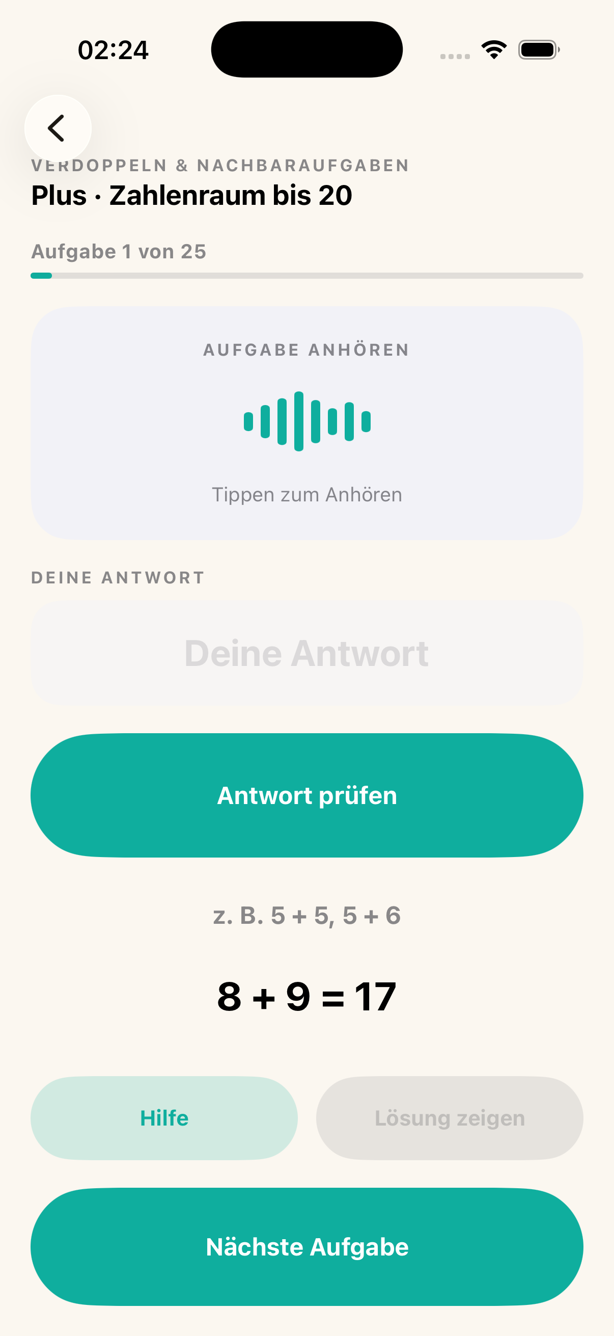 Übungsaufgabe — Lösung wird angezeigt